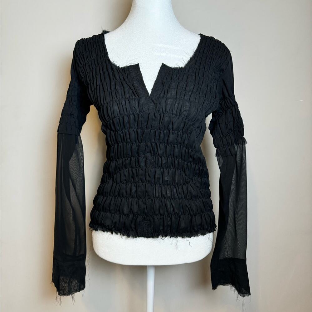 Barami Semi Sheer Smocked Top - Size S